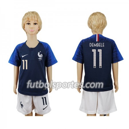 Camisetas Francia Dembele 11 Niño Primera Equipacion Mundial 2018